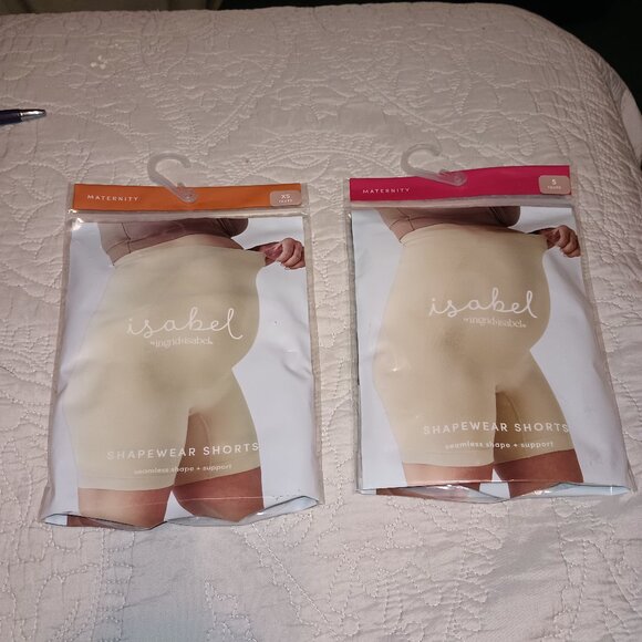 Shapewear Bike Shorts Maternity - Isabel Maternity by Ingrid & Isabel™ Taupe - Picture 4 of 9